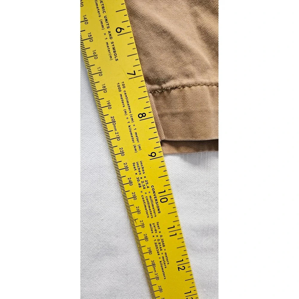 Arizona Jean Co Mens Tan Khaki Cotton Twill Flat Front Chino Shorts Size 42